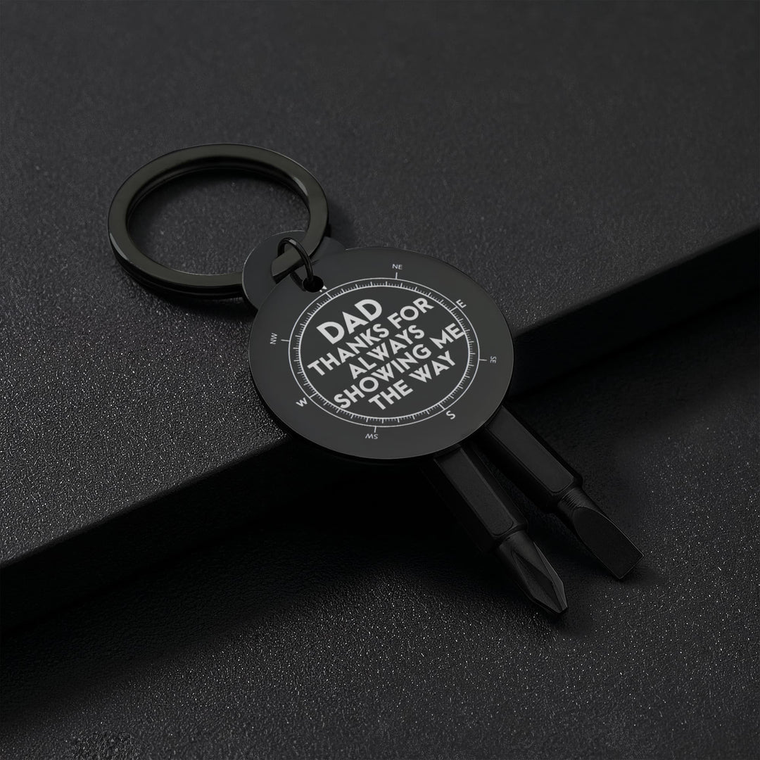 Dad, Thanks For Always Showing Me The Way Screwdriver Keychain – Gift for Dad