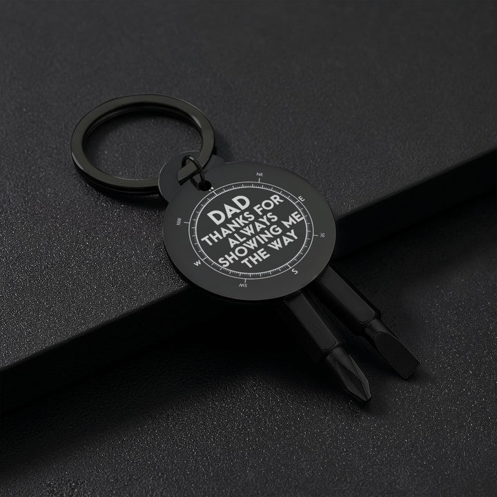 Dad, Thanks For Always Showing Me The Way Screwdriver Keychain – Gift for Dad