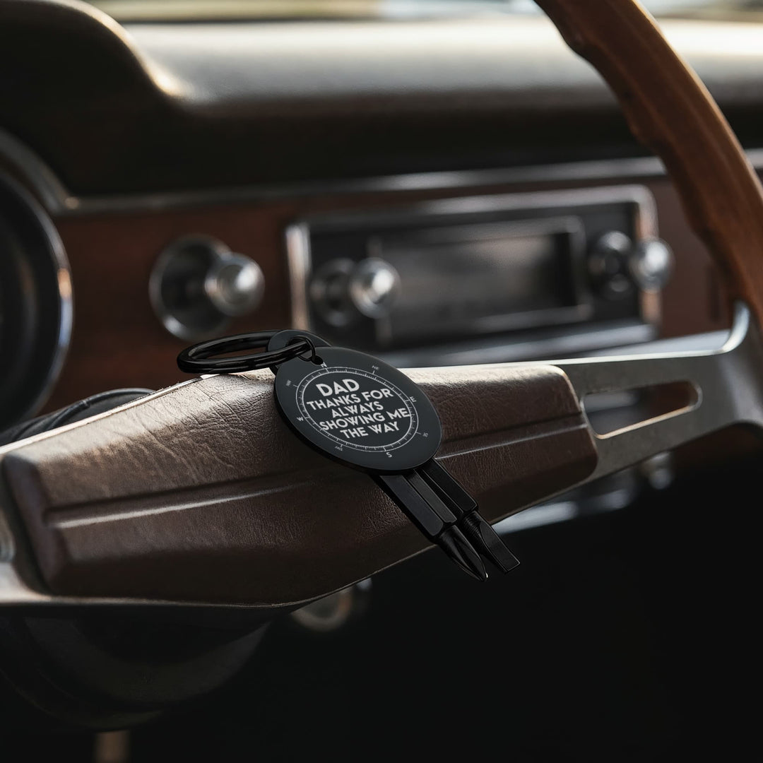 Dad, Thanks For Always Showing Me The Way Screwdriver Keychain – Gift for Dad