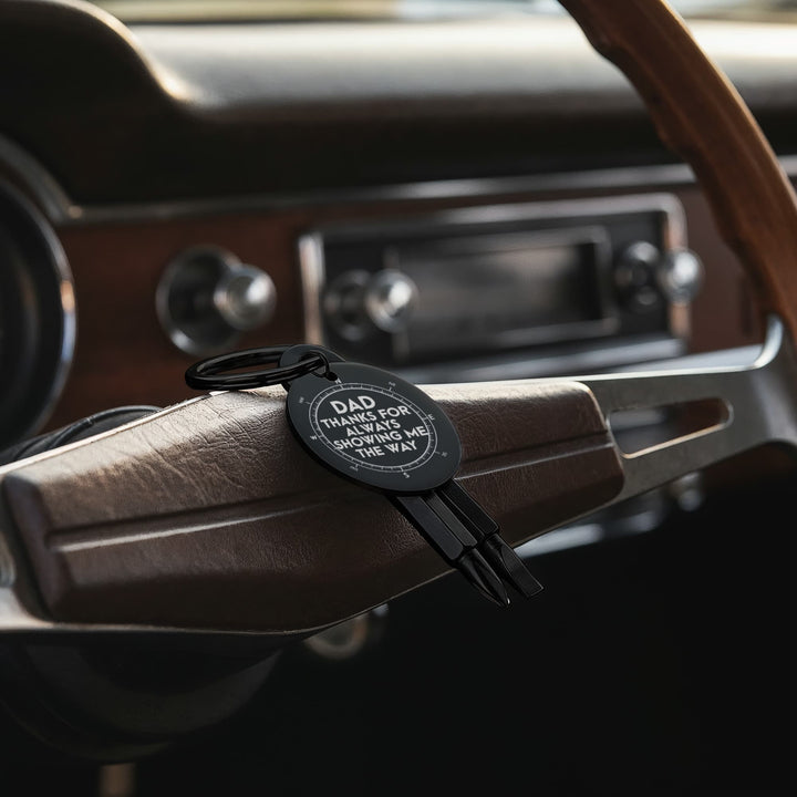 Dad, Thanks For Always Showing Me The Way Screwdriver Keychain – Gift for Dad