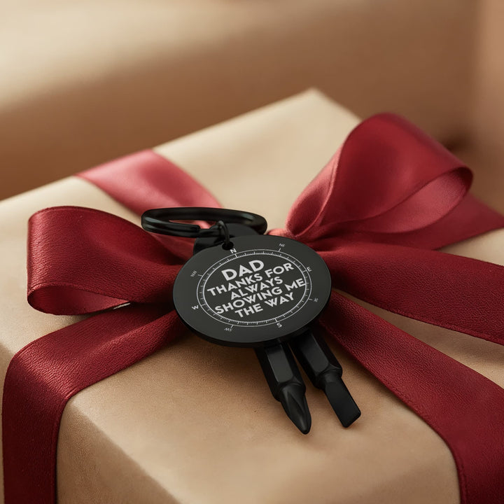 Dad, Thanks For Always Showing Me The Way Screwdriver Keychain – Gift for Dad