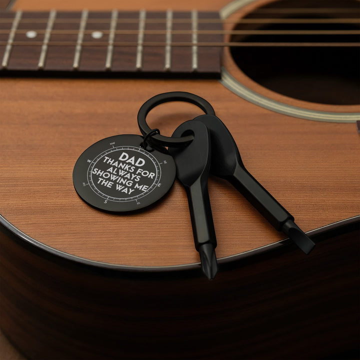 Dad, Thanks For Always Showing Me The Way Screwdriver Keychain – Gift for Dad
