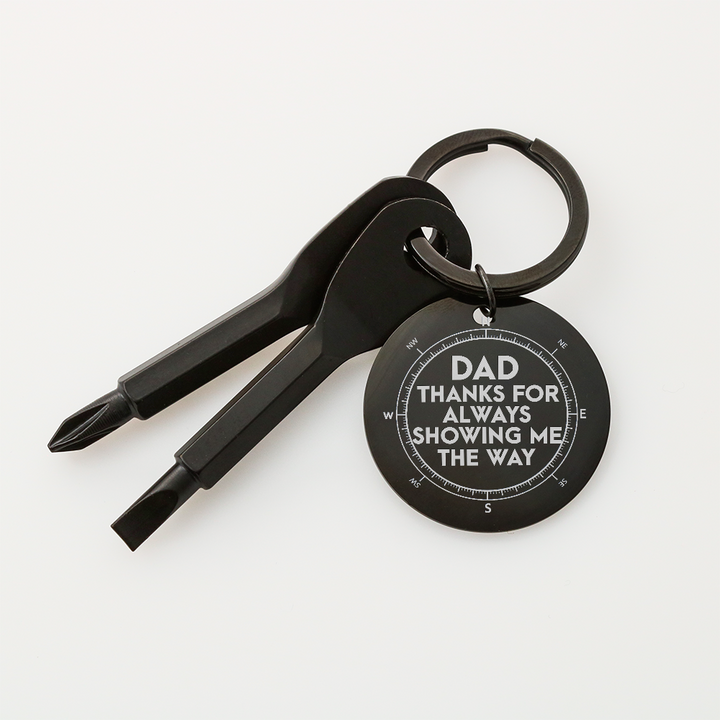 Dad, Thanks For Always Showing Me The Way Screwdriver Keychain – Gift for Dad