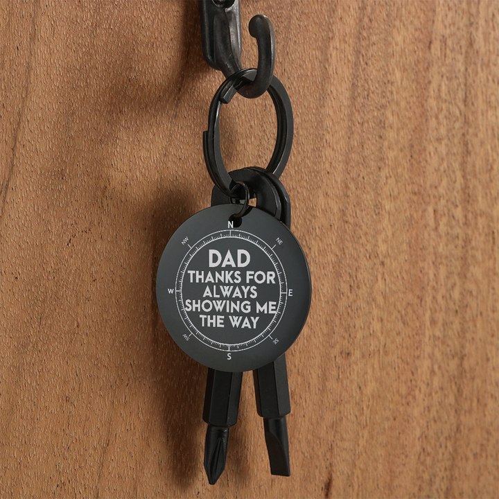 Dad, Thanks For Always Showing Me The Way Screwdriver Keychain – Gift for Dad