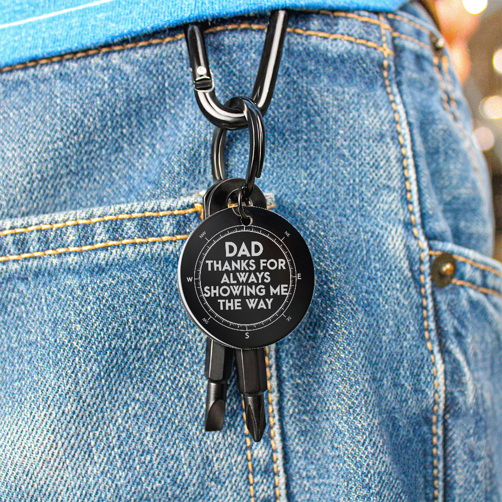 Dad, Thanks For Always Showing Me The Way Screwdriver Keychain – Gift for Dad