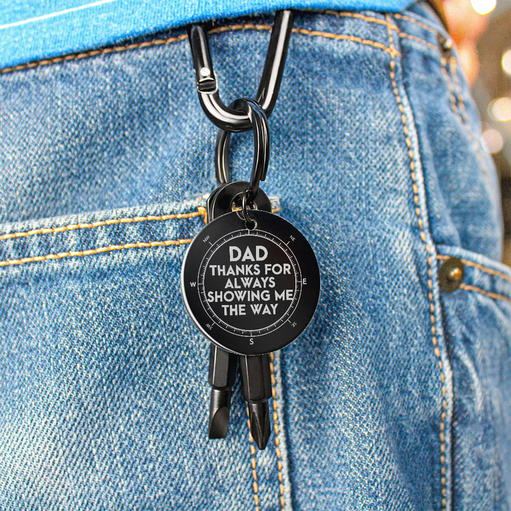 Dad, Thanks For Always Showing Me The Way Screwdriver Keychain – Gift for Dad