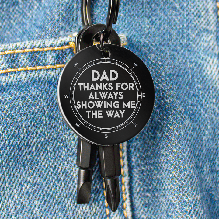 Dad, Thanks For Always Showing Me The Way Screwdriver Keychain – Gift for Dad