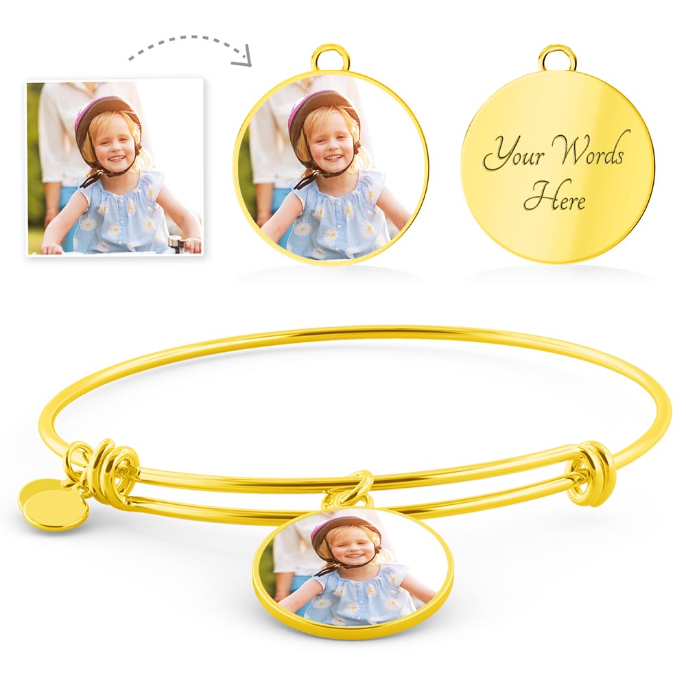 To My Girlfriend, May We Keep Growing This Love Even When We Are Apart – Luxury Bangle Circle Pendant – Gift for Girlfriend