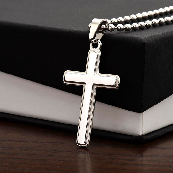 Faith Cross Ball Chain Necklace – Gift for Him