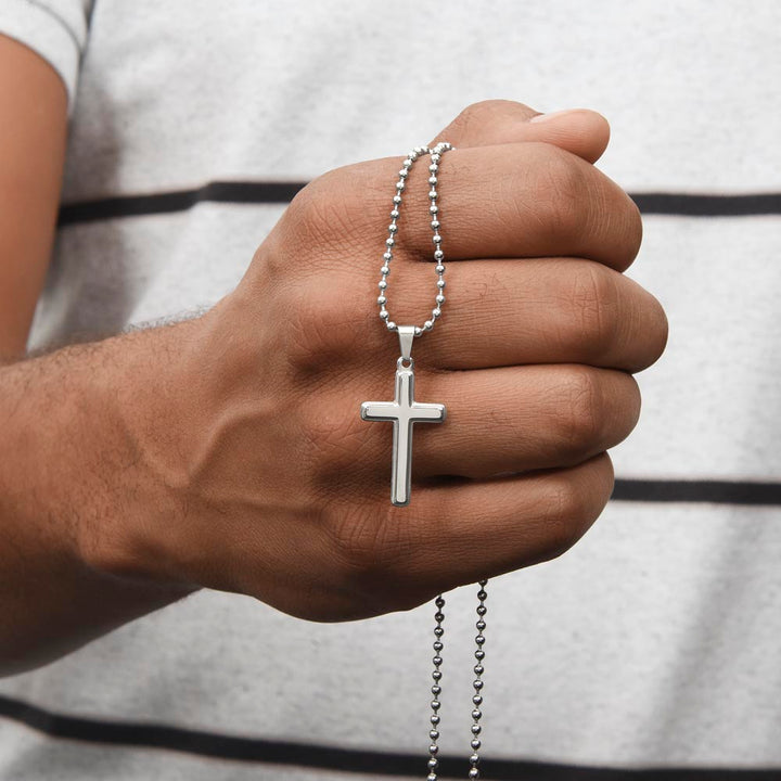 Faith Cross Ball Chain Necklace – Gift for Him