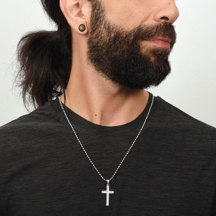 Faith Cross Ball Chain Necklace – Gift for Him