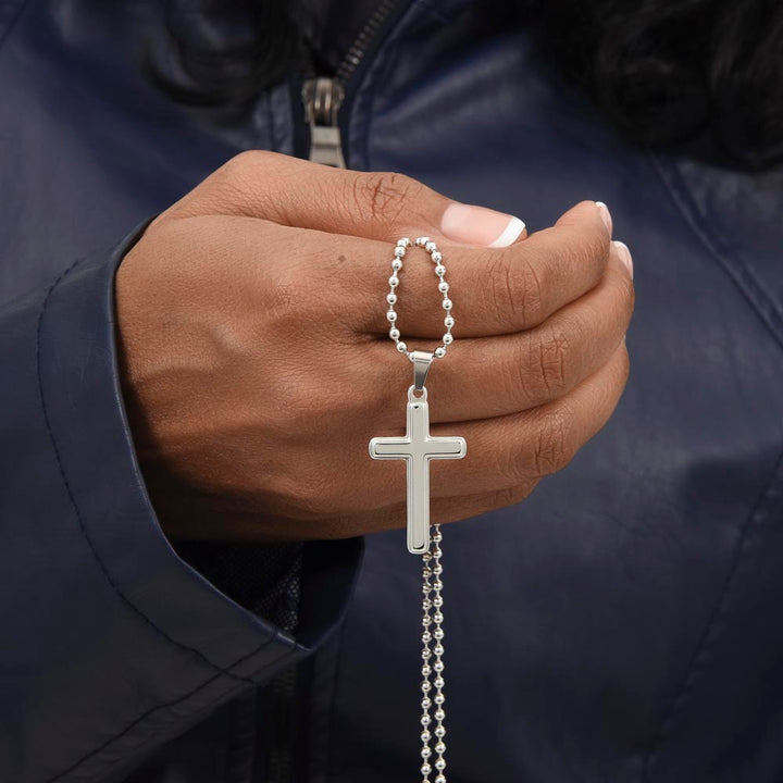 Faith Cross Ball Chain Necklace – Gift for Him