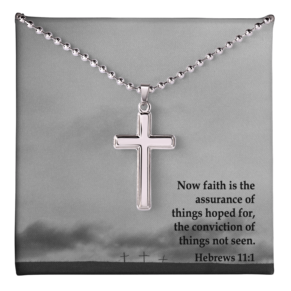 Faith Cross Ball Chain Necklace – Gift for Him
