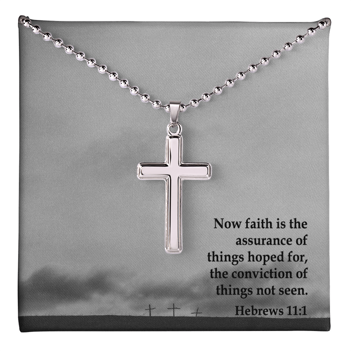Faith Cross Ball Chain Necklace – Gift for Him