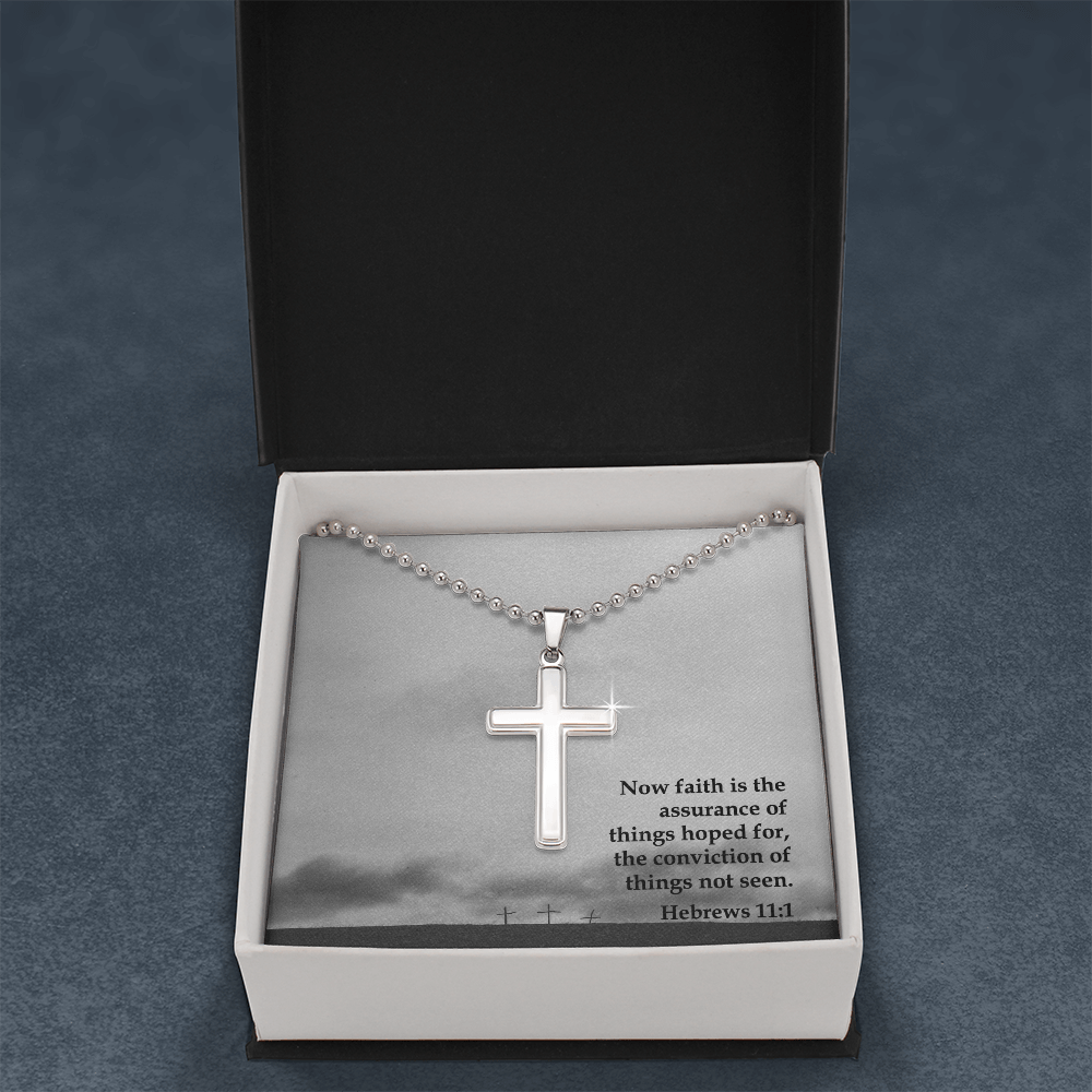 Faith Cross Ball Chain Necklace – Gift for Him