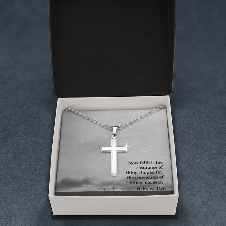 Faith Cross Ball Chain Necklace – Gift for Him