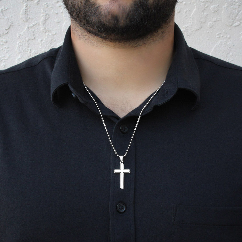 Faith Cross Ball Chain Necklace – Gift for Him