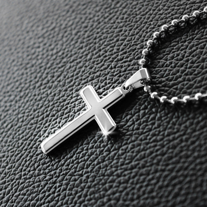 Faith Cross Ball Chain Necklace – Gift for Him