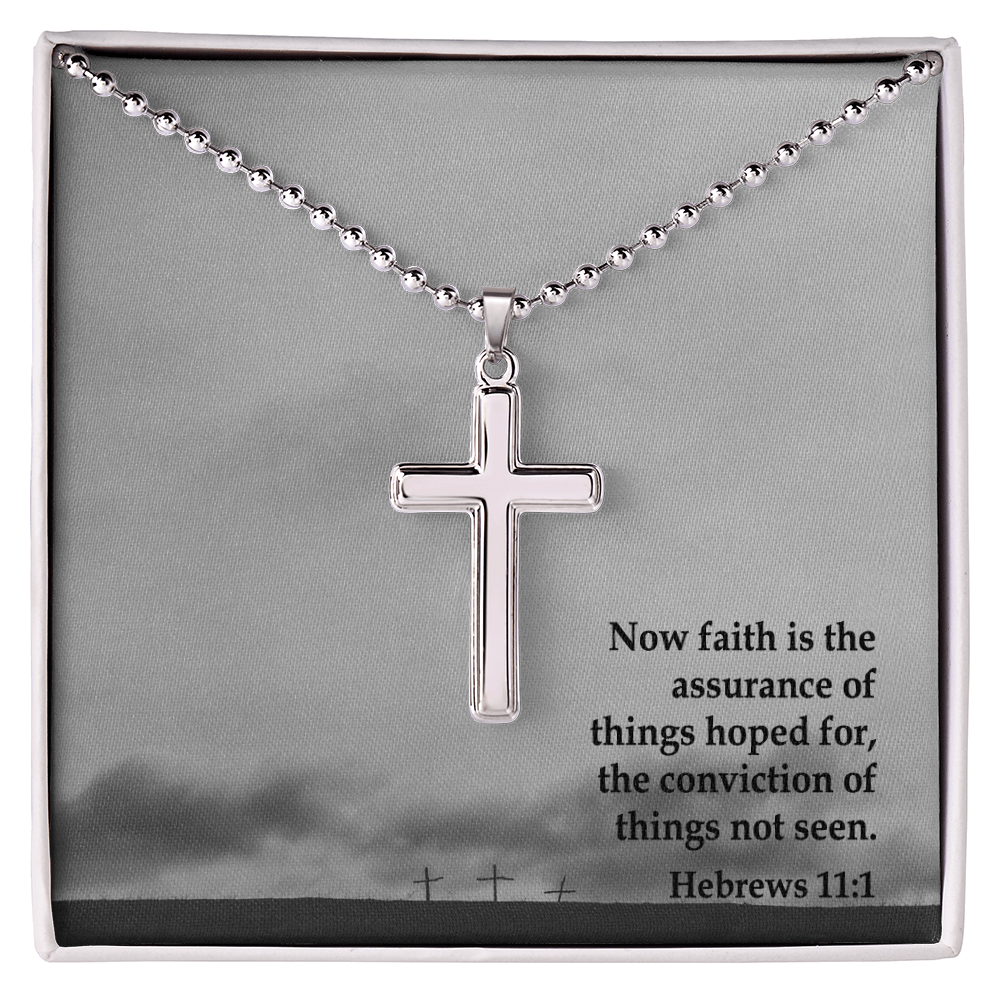 Faith Cross Ball Chain Necklace – Gift for Him