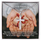 To My Husband, You're A Great Father, A Great Husband, & A Great Man - Happy Father's Day - Stainless Cross Necklace w/ Ball Chain - Gift for Husband