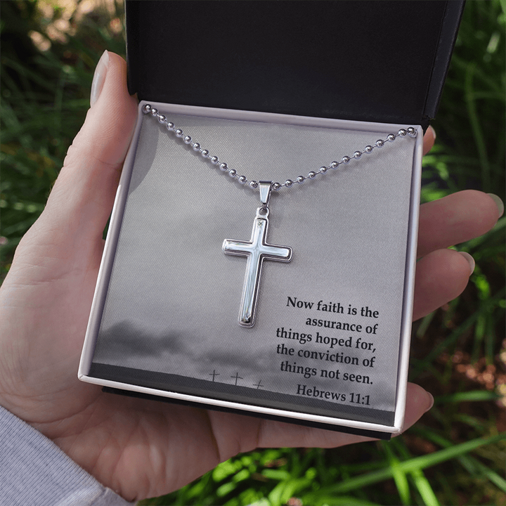 Faith Cross Ball Chain Necklace – Gift for Him