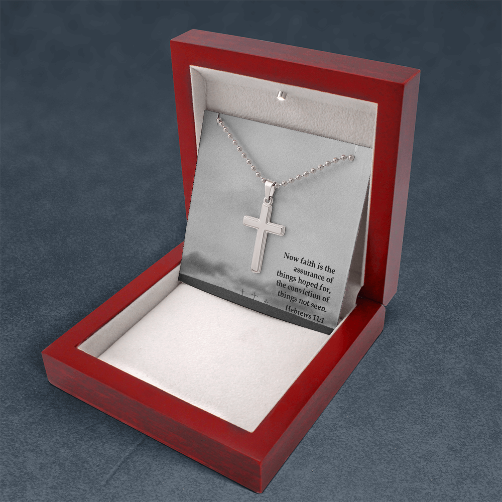 Faith Cross Ball Chain Necklace – Gift for Him