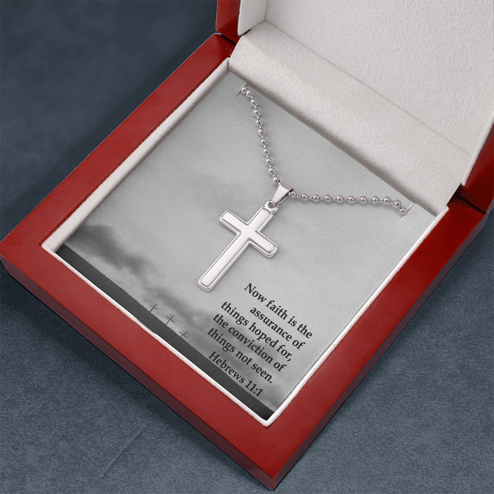 Faith Cross Ball Chain Necklace – Gift for Him