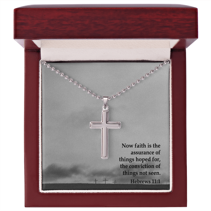Faith Cross Ball Chain Necklace – Gift for Him