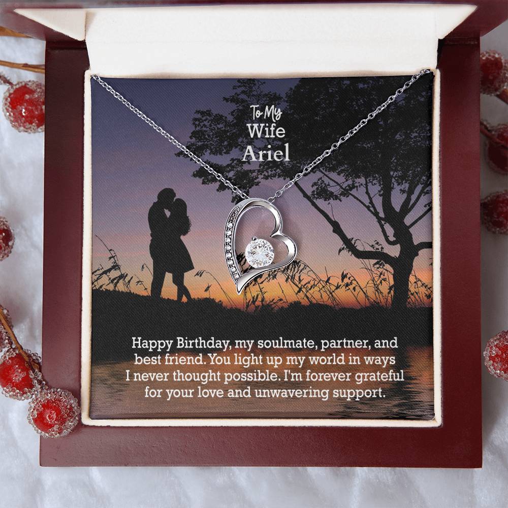 To My Wife, Happy Birthday, My Soulmate, Partner &amp; Best Friend - Forever Love Necklace - Gift for Wife