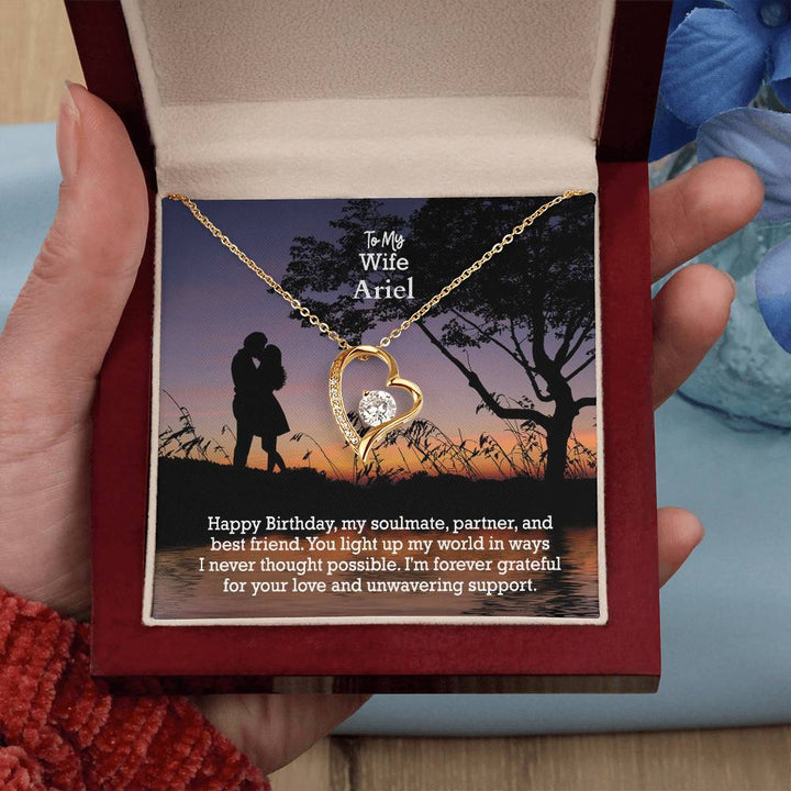 To My Wife, Happy Birthday, My Soulmate, Partner &amp; Best Friend - Forever Love Necklace - Gift for Wife
