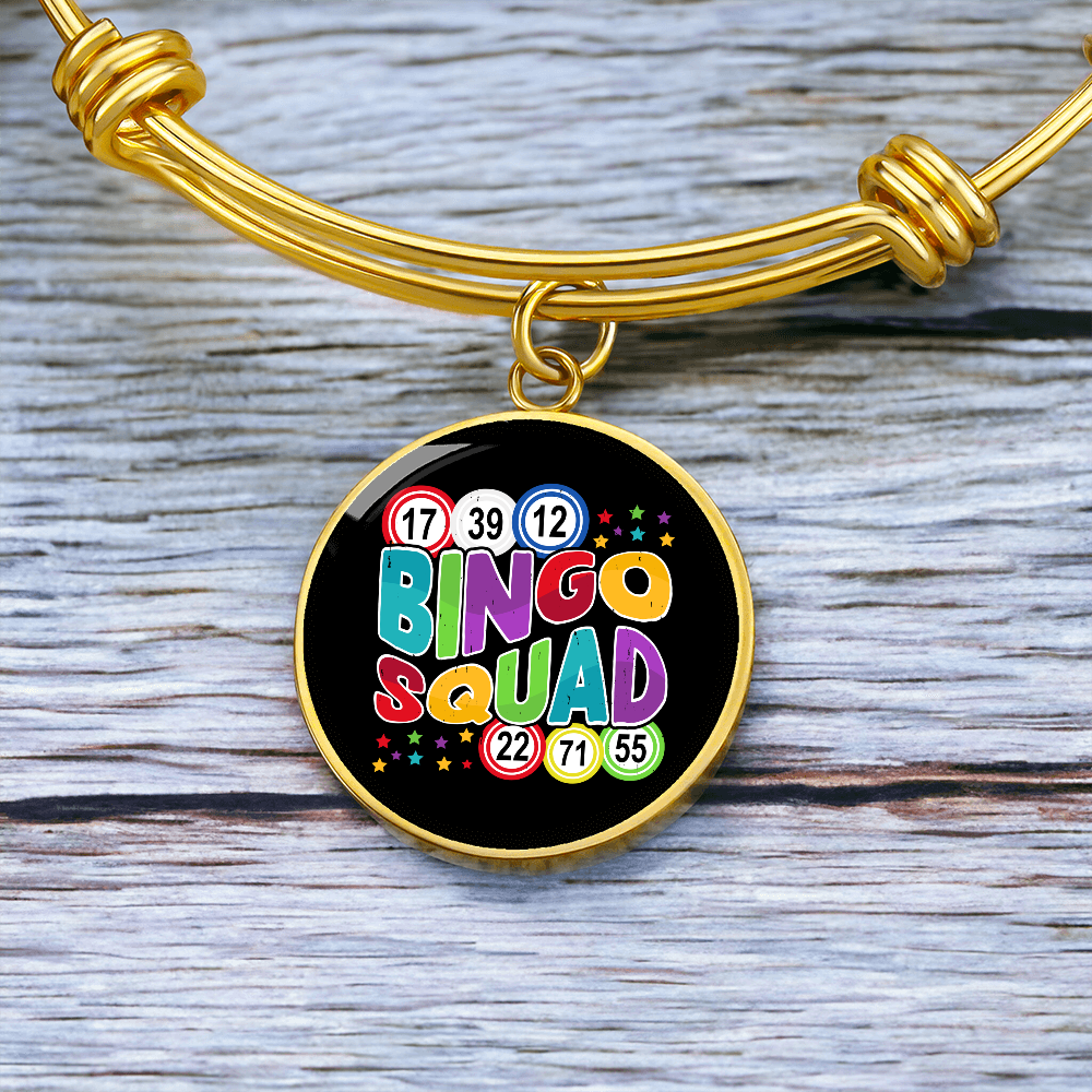 Bingo Squad - Non-Message Card Luxury Circle Bangle - Gift for Her - Gift for Him