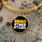 Bingo Time Bitches - Non-Message Card Luxury Circle Bangle - Gift for Her