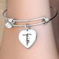 Faith (Black) - Non-Message Card Luxury Heart Bangle - Gift for Her