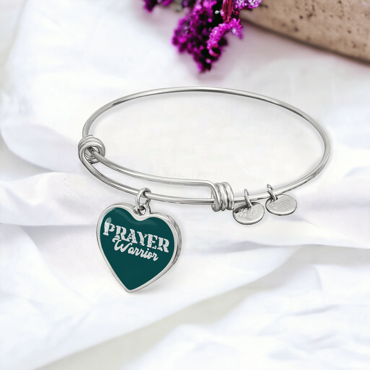 Prayer Warrior Luxury Heart Bangle – Gift for Her