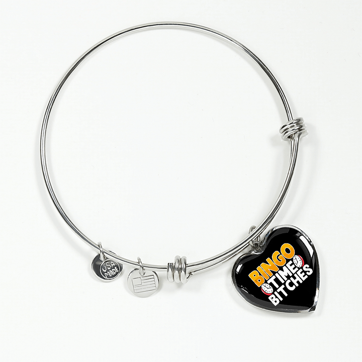 Bingo Time Bitches – Luxury Heart Bangle – Gift for Her