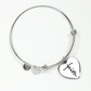 Faith (Black) - Non-Message Card Luxury Heart Bangle - Gift for Her