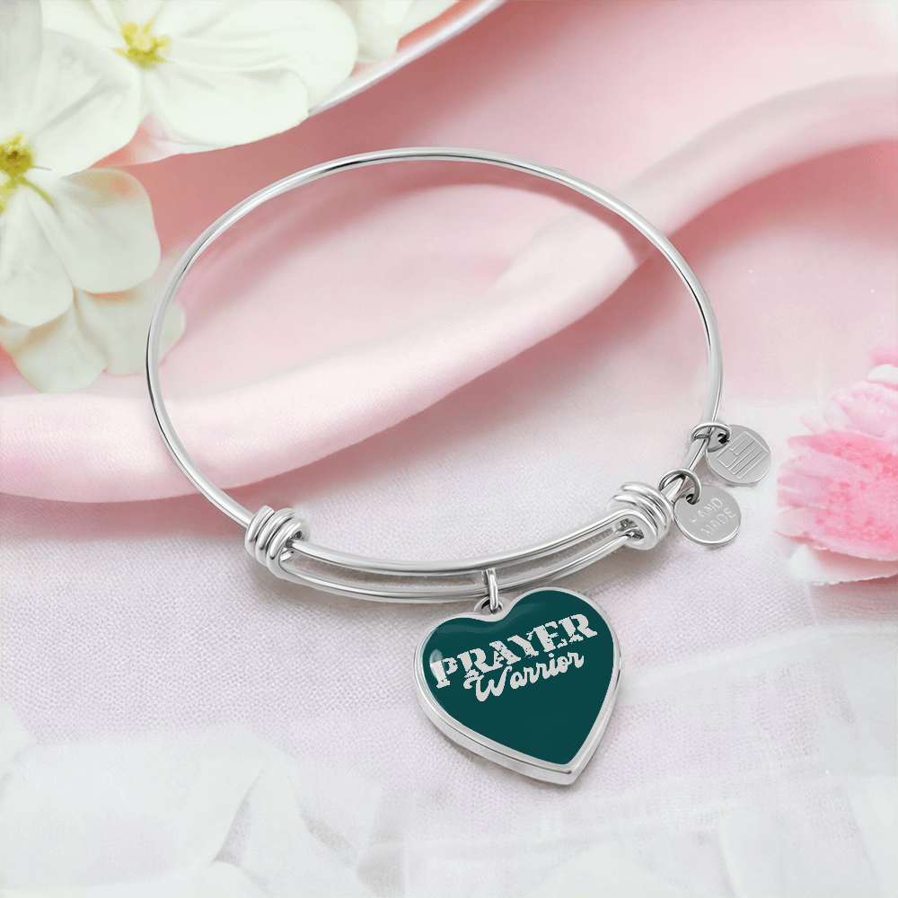 Prayer Warrior Luxury Heart Bangle – Gift for Her