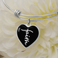 Faith (White) - Non-Message Card Luxury Heart Bangle - Gift for Her
