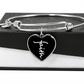Faith (White) - Non-Message Card Luxury Heart Bangle - Gift for Her