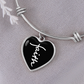 Faith (White) - Non-Message Card Luxury Heart Bangle - Gift for Her