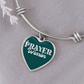 Prayer Warrior - Non-Message Card Luxury Heart Bangle - Gift for Her - Gift for Him