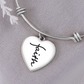 Faith (Black) - Non-Message Card Luxury Heart Bangle - Gift for Her