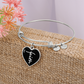 Faith (White) - Non-Message Card Luxury Heart Bangle - Gift for Her