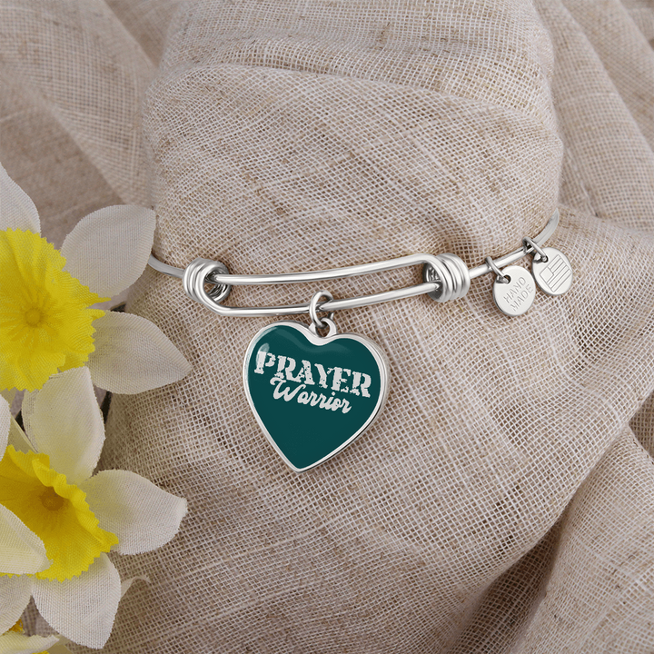Prayer Warrior Luxury Heart Bangle – Gift for Her