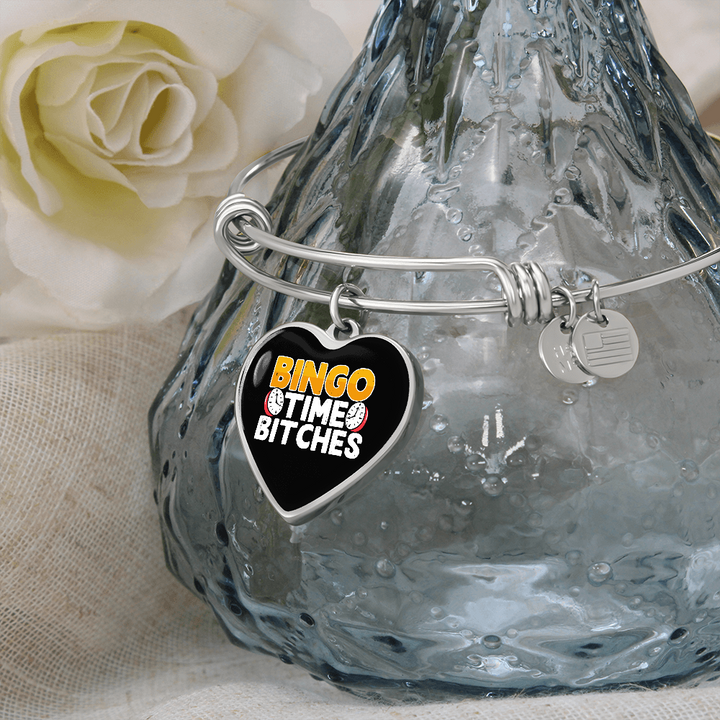 Bingo Time Bitches – Luxury Heart Bangle – Gift for Her