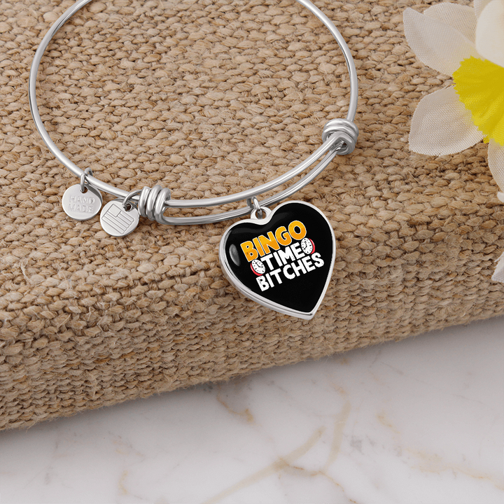 Bingo Time Bitches – Luxury Heart Bangle – Gift for Her
