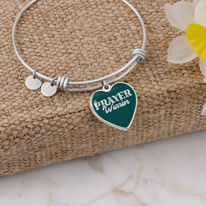 Prayer Warrior Luxury Heart Bangle – Gift for Her