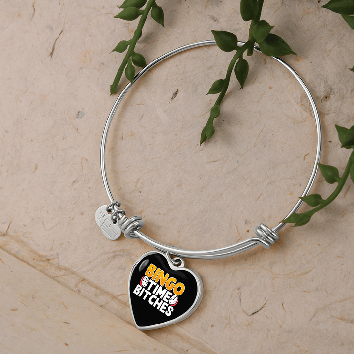 Bingo Time Bitches – Luxury Heart Bangle – Gift for Her