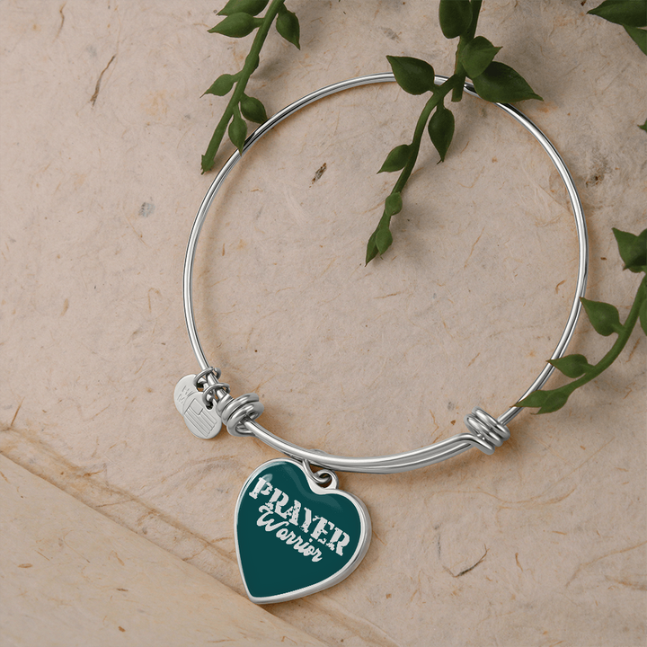 Prayer Warrior Luxury Heart Bangle – Gift for Her