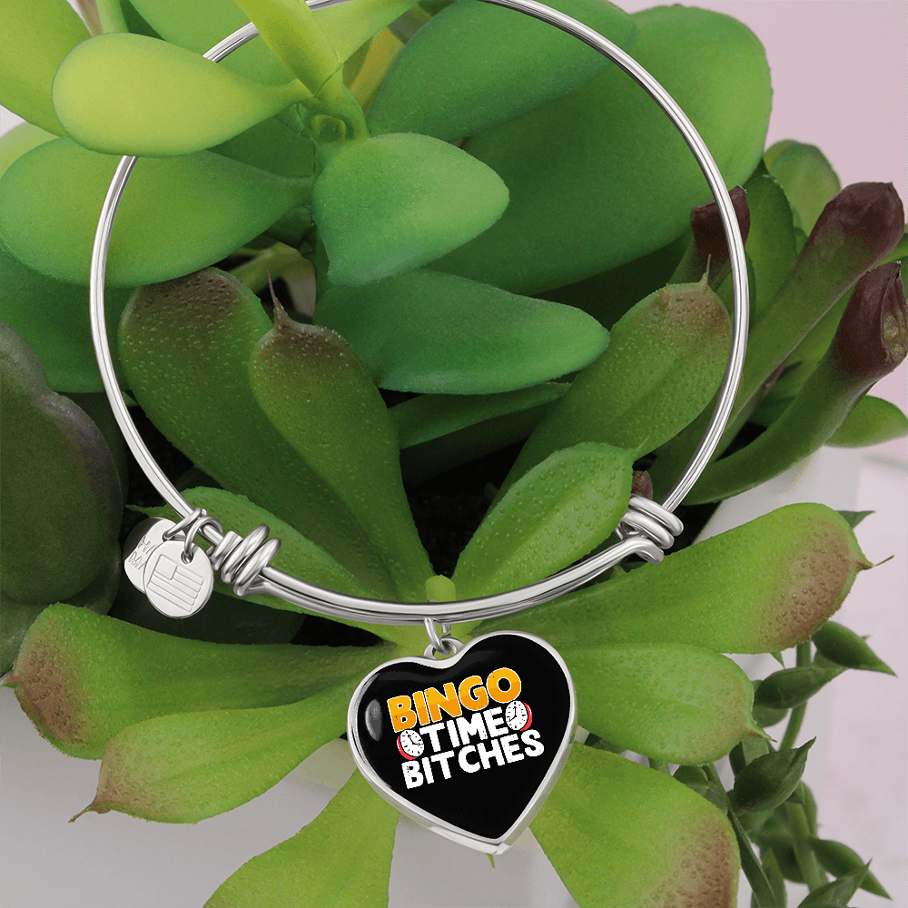 Bingo Time Bitches – Luxury Heart Bangle – Gift for Her